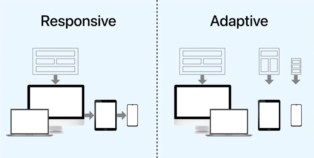 Reszponzív weboldal készítés - Mobilra optimalizált jelenlét » Digital Care Reszponzív weboldal készítés vs adaptív